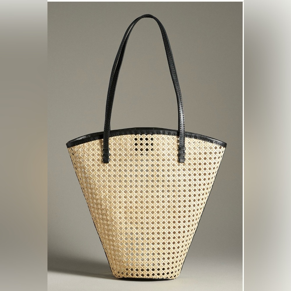 NWT Anthropologie Bembien Tula Rattan Bucket Tote